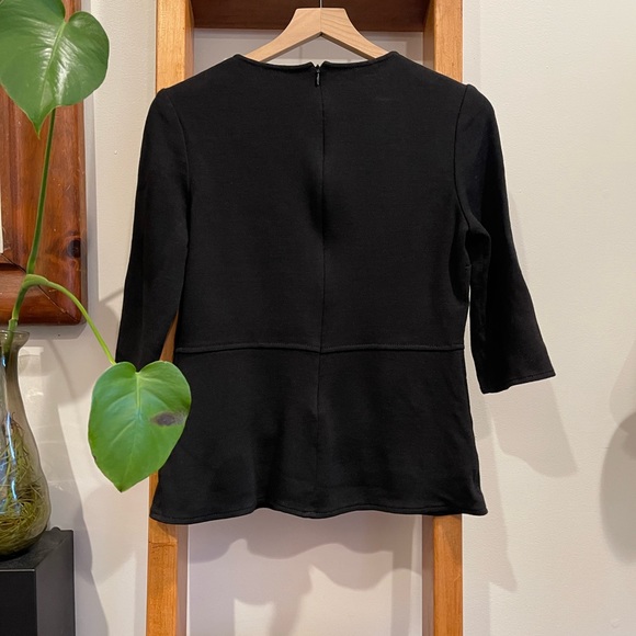 St. John SZ 6 Black Peplum 3/4 Length Sleeve Top! - Picture 14 of 14